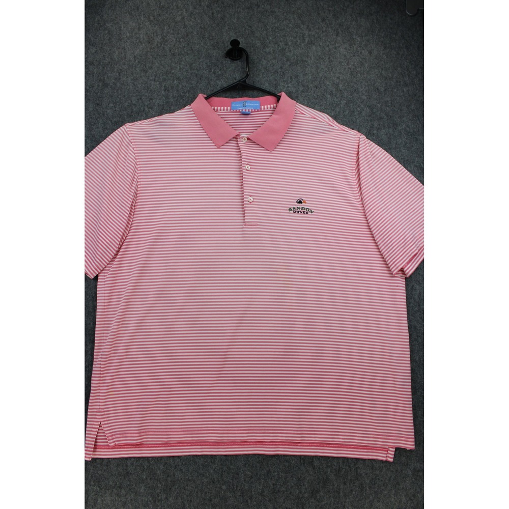 Fairway & Greene Bandon Dunes Golf Polo Shirt Mens XL Pink Striped CoolMax